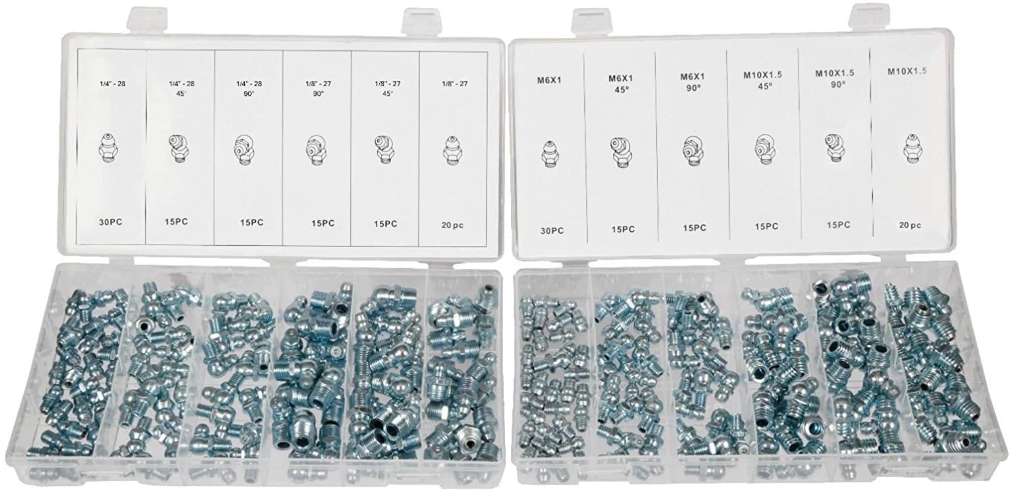 110pc Metric Hydraulic Grease Fitting Assortment Set 
