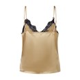 thumbnail image 3 of LMLYSoH Women's Satin Cami Tops Sleeveless Spaghetti Strap Lace Patchwork Camisole Summer Shirt, 3 of 7