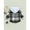 thumbnail image 4 of Aunavey Toddler Baby Boy Girls Hoodie Plaid Flannel Hooded Long Sleeve T-Shirt Tops Kid Clothes 1-6T, 4 of 8