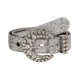thumbnail image 4 of Cinturón de piel sintética con diamantes de imitación y hebilla de pasador para mujer, accesorio de vestuario. Plata, 4 of 9
