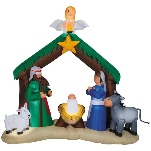 Gemmy 6 Ft 7" Airblown LED Nativity Scene Inflatable Christmas Yard Decoration