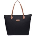 thumbnail image 2 of NNEE Water Resistant Light Weight Nylon Tote Bag Handbag - Large Size, Black, 2 of 4