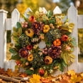 thumbnail image 4 of Halloween Wreath, Handcrafted Floral Garland, Velvet Bow Design, Halloween Wreaths For Front Door, Fall & Halloween Decor, 4 of 7