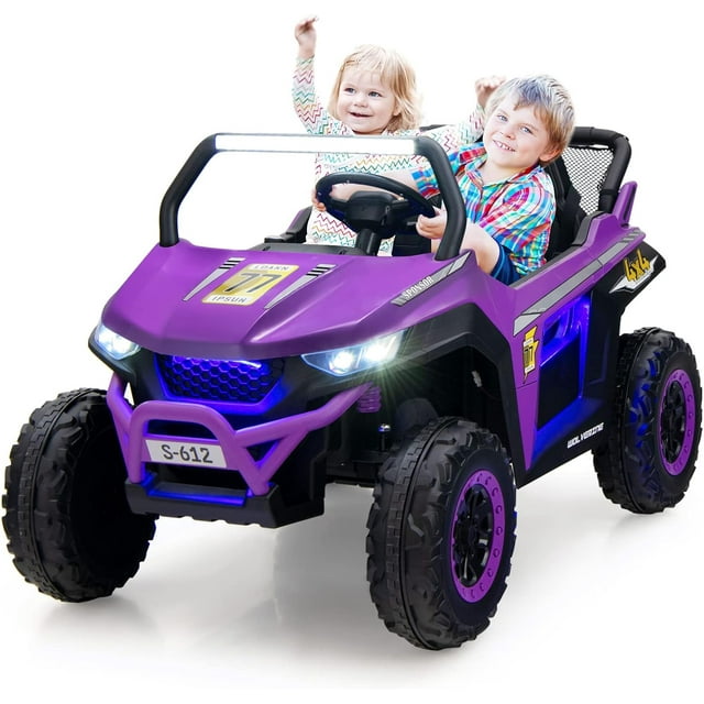 OLAKIDS 2 Seater Kids Ride On UTV, 12V Electric Truck Car with Remote Control, Power Wheel, Battery Powered Vehicle with Music, 4 Wheels Suspension, Bluetooth, MP3, USB, FM, Horn