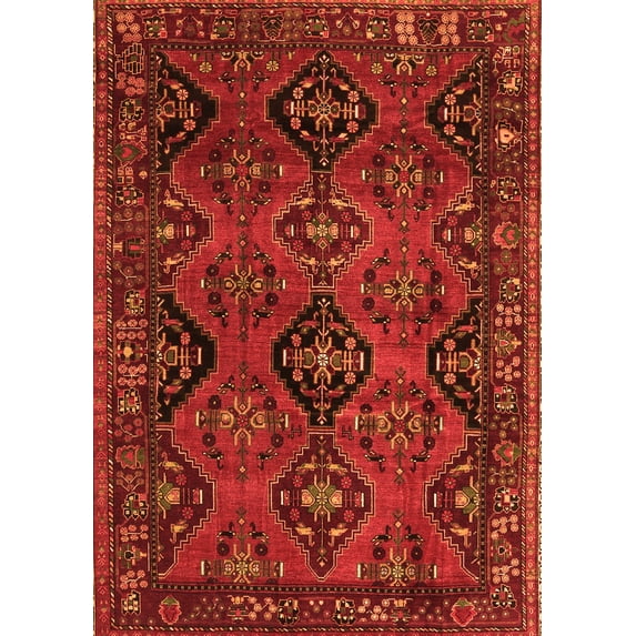 Ahgly Company Indoor Rectangle Persian Orange Traditional Area Rugs, 6' x 9'
