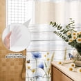 thumbnail image 1 of No Hook Shower Curtain with Built-in Rings - Retro Farmhouse Washable Waterproof Fabric Bathroom Curtains for Hotel,Rentals, 72X 96 Inch Extra Long , Butterflies Floral Wheat Wooden Blue Yellow, 1 of 8