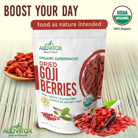 Goji Berries - The Best, Natural Dried Whole Raw Fruit Berry - High in iron, Wolfberry - Paleo, Vegan, Protein Snack and Superfood - Organic 16oz by