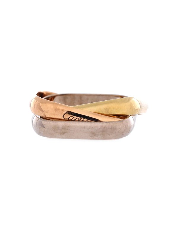 Pre-Owned Trinity Cushion Ring 18K Tricolor Gold Medium By Rebag
