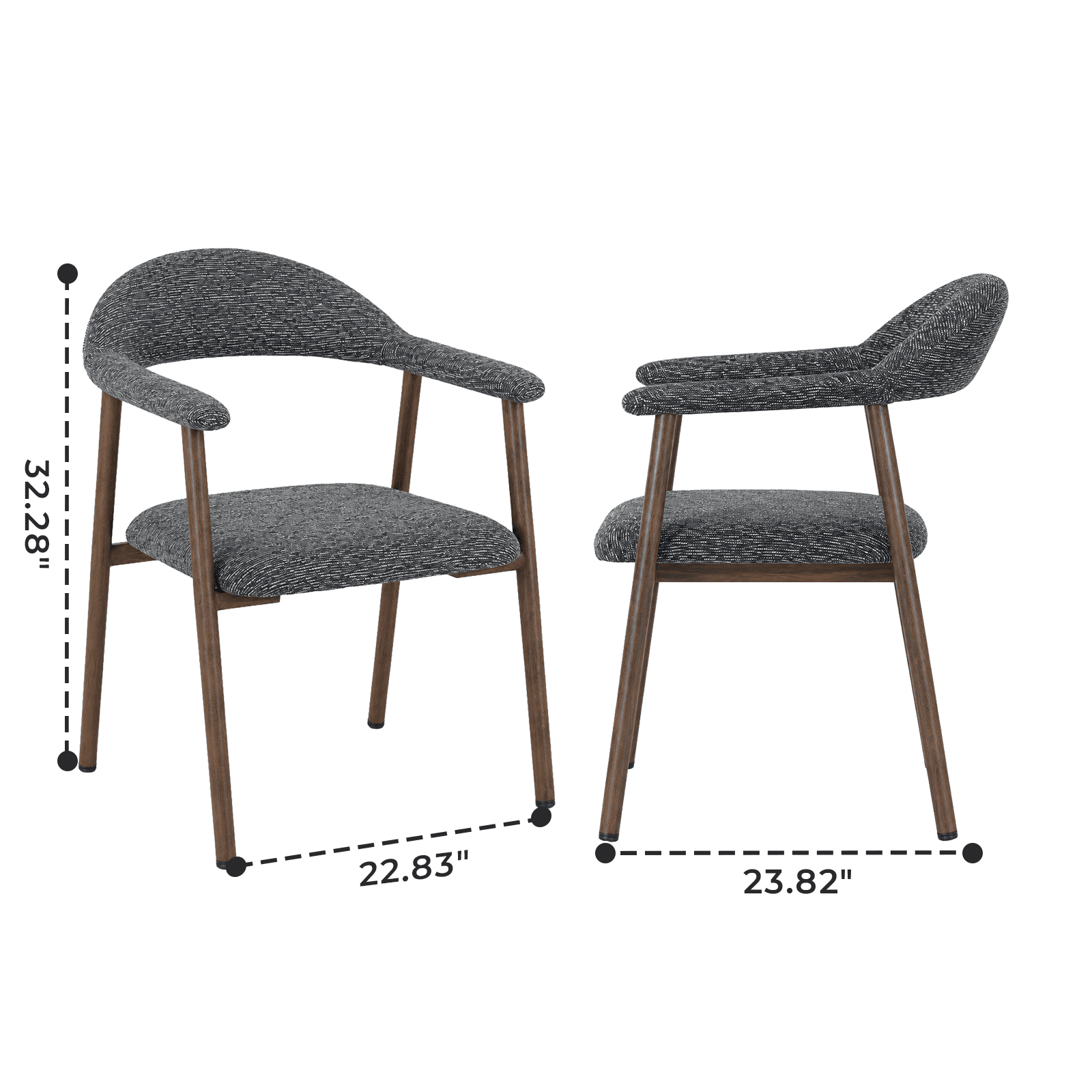Alvantor Chairs Set of 2, A Modern Kitchen Side Chair Set with Curved Backrests and Linen Upholstery, Accompanied by Metal Decorative Chairs for Dining Room Kitchen Living Room Cafe