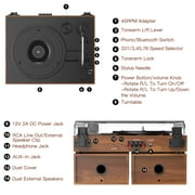 RetroAudio Vinyl Record Player with External Speakers, 3-Speed Turntable for Vinyl Albums with Auto off and Bluetooth Playback, Vintage Red