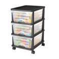 thumbnail image 1 of VEVOR Plastic Storage Drawers Cart 3 Drawers Rolling Storage Organizer w/ Wheels, 1 of 9
