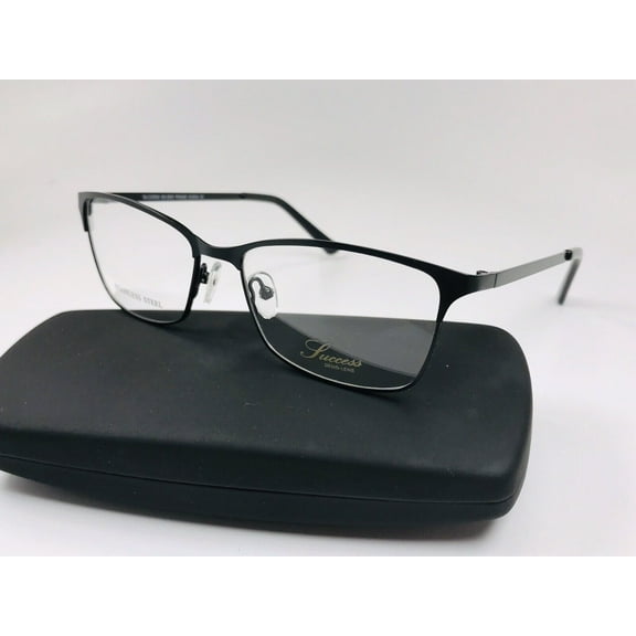 New Designer Inspired SUCCESS SS-385 Matte Black Eyeglasses 53mm with Case
