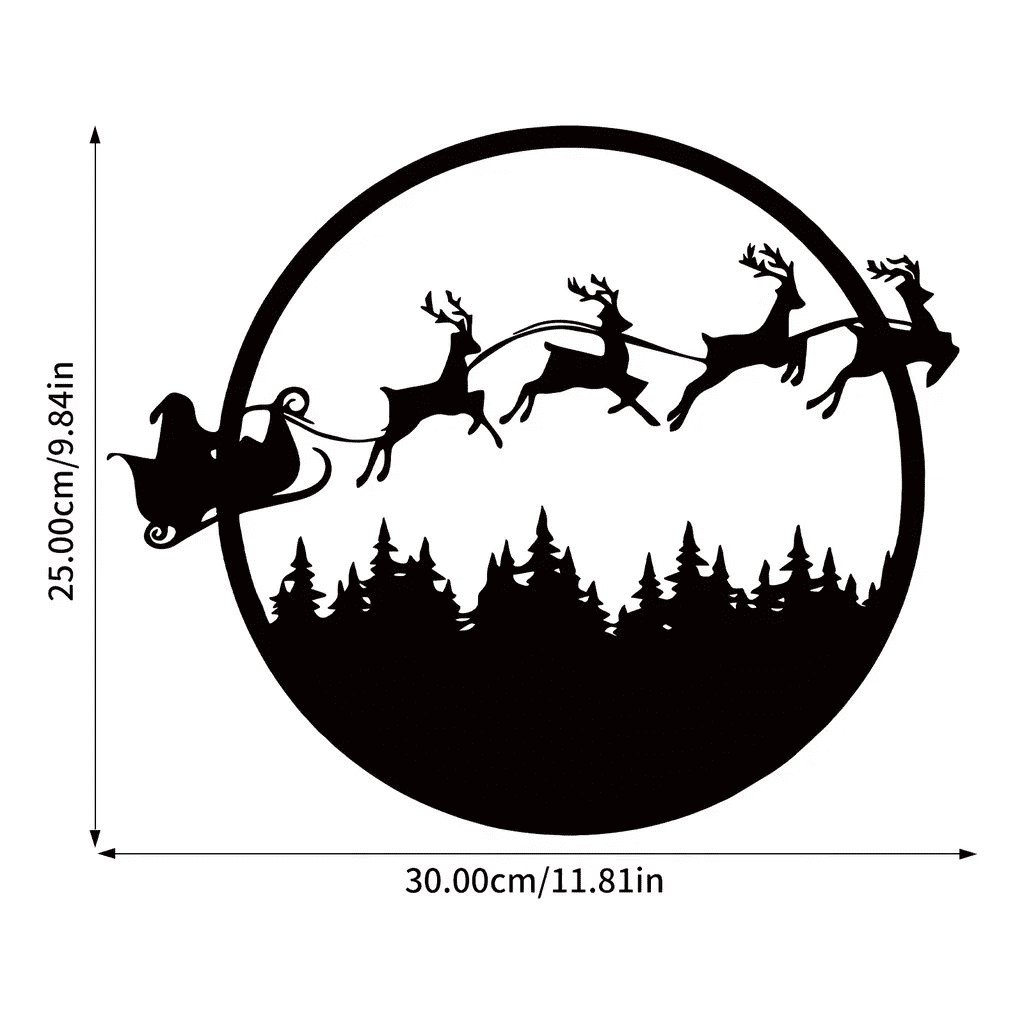 Halloween Christmas Double Sided 24 Inch Metal Wall Sign Reversible Seasonal Hanging Decor