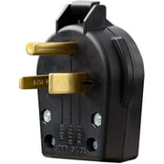 NEMA 6-30P & 6-50P, 30 & 50 Amp, 250 Volt, 3-Prong Grounded Heavy Duty Industrial Grade Right Angle Plug for Compressor, Ranges, Generator, Welders Replacement Plug,UL Listed