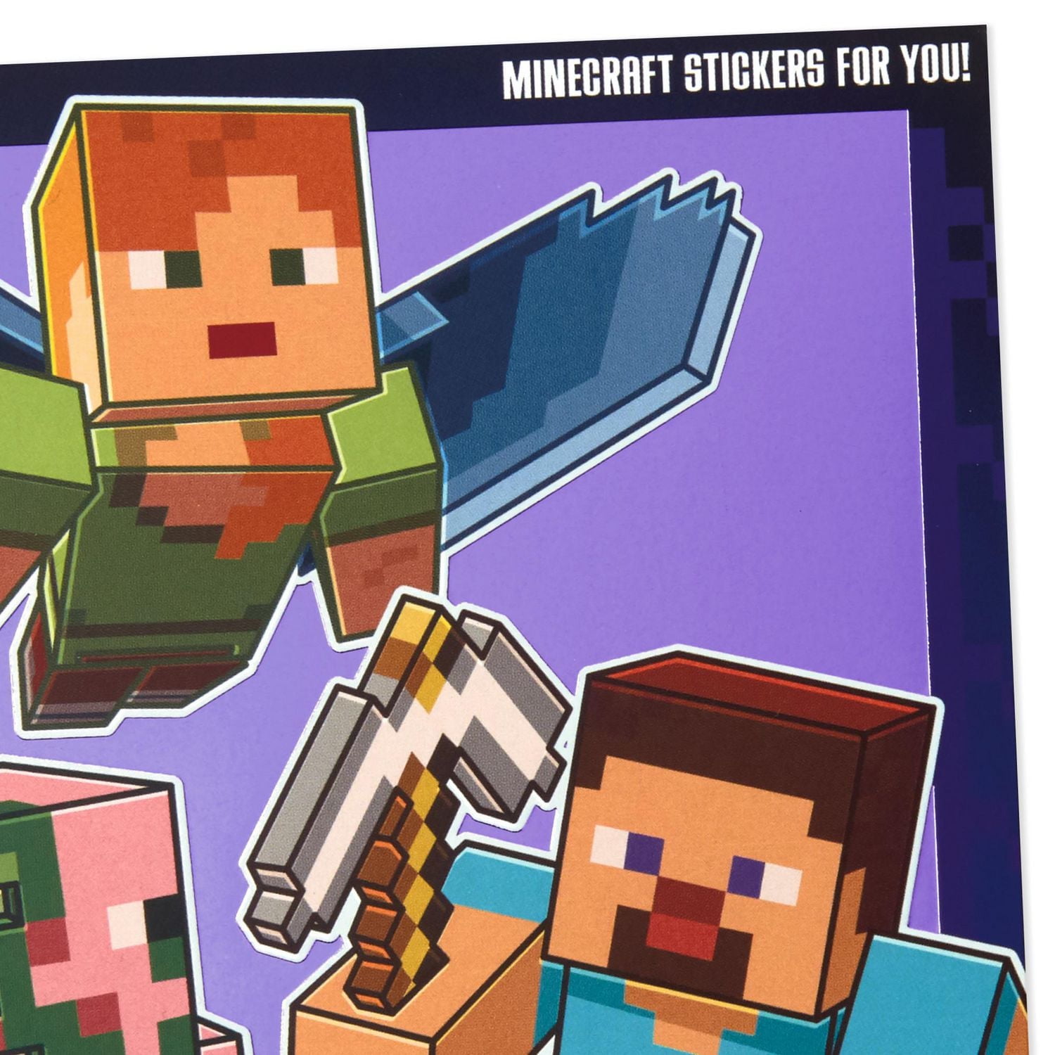 Hallmark Minecraft Birthday Card for Kids with Stickers
