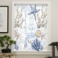 thumbnail image 4 of Blue Brown Coastal Semi Sheer Curtains Drapes for Living Room,Bedroom,French Doors Window 45 Inches Long,Summer Beach Nautical Coral Starfish Rod Pocket Chiffon Curtain Drapery Voile Draperies Panel, 4 of 6