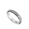 thumbnail image 4 of Thin Braided Weave Thumb Criss Cross Ring .925 Sterling Silver Band Jewelry Female Male Size 8, 4 of 4