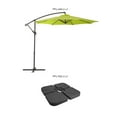 thumbnail image 3 of CorLiving 9.5ft Tilting Cantilever Outdoor Patio Umbrella with Steel Frame, 8 Support Arms, and Base Weights Included, 3 of 7