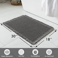 thumbnail image 2 of Juego de alfombras de baño MIULEE Waffle, antideslizantes, lavables, color gris oscuro, 2 of 6