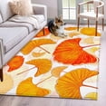 thumbnail image 5 of Area Rug 48×72in, Country Ginkgo Retro Medieval Floor Carpet Living Room Rug, Watercolor Orange Leaves Non-Slip Welcome Mat Indoor Rugs for Bedroom Dining Room, 5 of 9