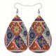 thumbnail image 1 of Bohemian Pattern Leather Earring Teardrop PU Dangle Party Earrings For Women Girls, 1 of 5