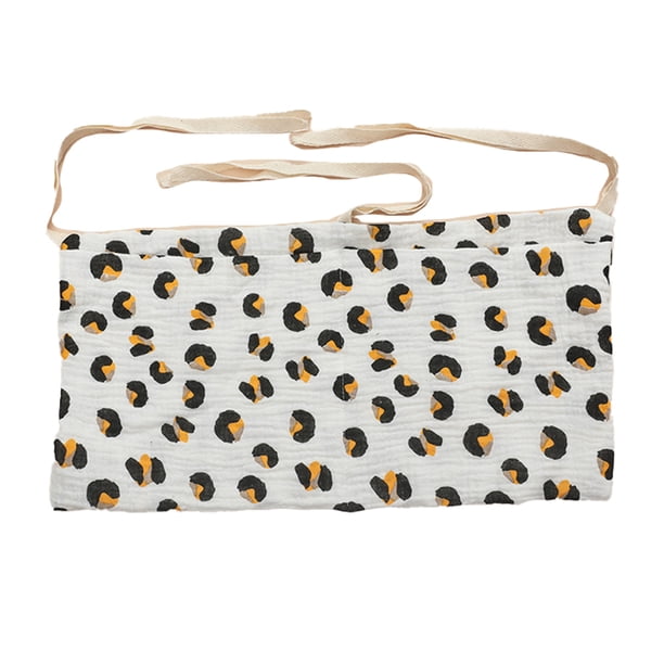 Bolso colgante para cochecito de bebé con bolsillo doble, bolso colgante para biberón impreso