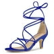 thumbnail image 1 of Sandalias de Tiras Tacón de Gatito Allegra K Cordón Arriba para Mujer Azul oscuro 36, 1 of 7