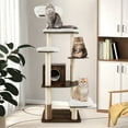 thumbnail image 4 of Costway Wooden Cat Tree 71'' 7-Layer Cat Tower with Sisal Scratching Posts Perch & Cushions Brown, 4 of 11