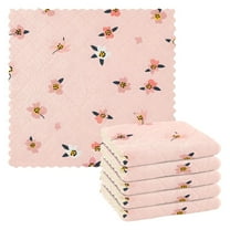 6 Packs Small Flowers with Leaf Kitchen Dish Towels Soft Absorbent Dish Cloths 11"x11"