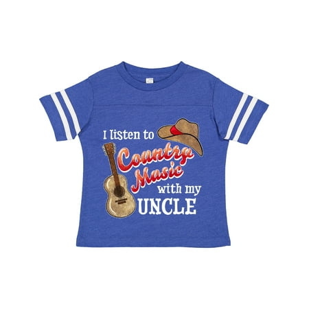 

Inktastic I Listen to Country Music with My Uncle with Guitar and Hat Gift Toddler Boy or Toddler Girl T-Shirt