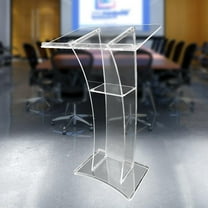 Clear Acrylic Podium Stand - Portable Lectern for Presentations, Churches, Weddings & Schools (Modern Design)