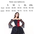 thumbnail image 3 of Corsé bustier de encaje steampunk para mujer de BlackRed, con hombros descubiertos y falda alta y baja, para fiesta, 3 of 5