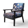 thumbnail image 3 of Designart "Cascading Blue Cornflowers II" White Floral Upholstered Accent Chair - Traditional Arm Chair For Living Room, 3 of 5
