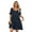 Dark Blue, variant on Women's Mandy V Neck Flounce Sleeve Tiered Dress Knee Length Elegant Chic Choice for Any Daytime Occasion 100% rayon