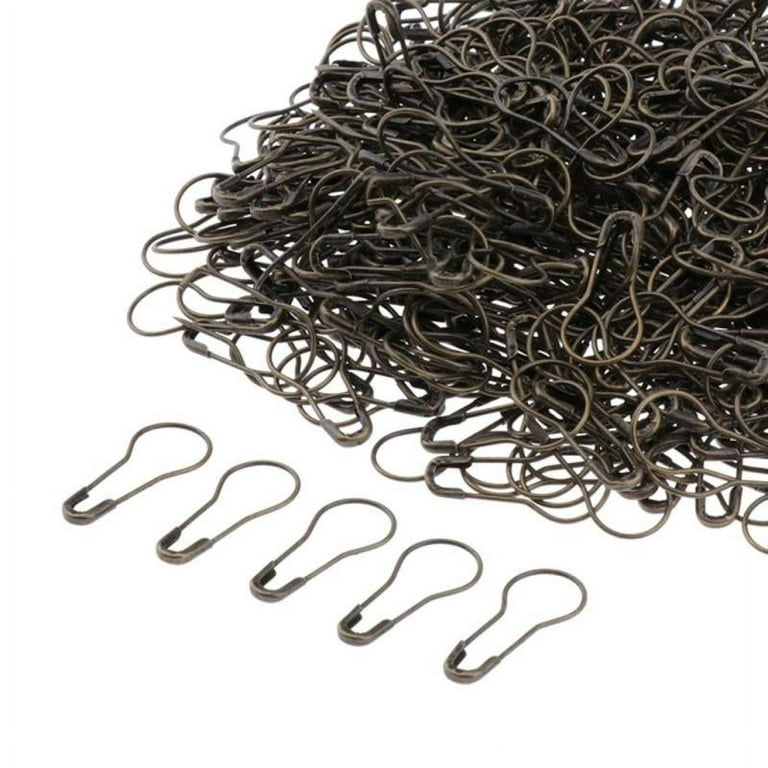 1000Pcs Metal Black Safety Pins Gourd Pin/Bulb Pin For Clothing Crafting  And Diy