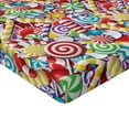 thumbnail image 2 of Ambesonne Candy Cane Fitted Sheet 2 Pcs Set, Bonbons Lollipops, Twin, Multicolor, 2 of 3