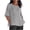 Gray, variant on Staron Women's Casual Cotton Linen Shirt Crewneck Short Sleeve Loose Blouse Solid Color Tunic Top, Gray L