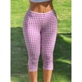 thumbnail image 5 of Women's Red Plaid Knit Elastic Leggings, 5 of 10