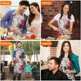 thumbnail image 4 of Pioneer Flower Floral Print Pattern Apron-Garden Aprons for Women with Pockets-Cotton Linen Waterproof Kitchen Cooking Gardening Aprons Adjustable for Kitchen,Cooking,BBQ and Salon 33x27 Inch, 4 of 7