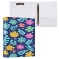 thumbnail image 3 of Colorful Flower Pattern 12.4x10.6in PVC Round Ring Binders, 2-Pack, D-Ring 3-Hole, Metal Clip, 3 of 10