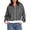 Dark gray, variant on Women's Color Block Cropped Zip Up Hoodie Oversized Long Sleeve Full Zip Hooded Sweatshirt Jacket with Kangaroo Pocket