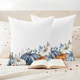 thumbnail image 3 of Thanksgiving Fall Outdoor Waterproof Pillow Covers, Blue White Orange Pumpkin Leaves Decorative Square Throw Pillowcase Sofa Cushion Sham for Patio/Couch/Chair, 20"x20" 2 Pack, 3 of 8