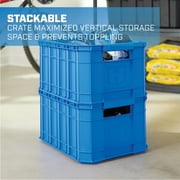 (3 pack) HART 8.5 Gallon Stackable Plastic Utility Crate, Blue