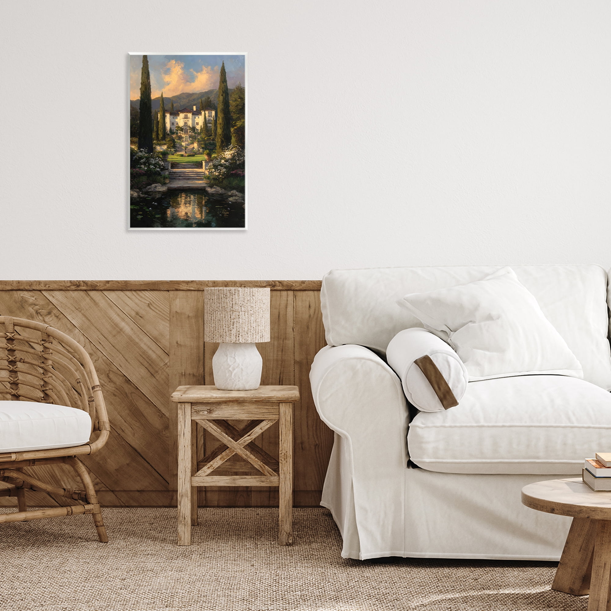 Stupell Industries Victorian Mansion at Sunset Wall Plaque Art, design by Petal Prints Design