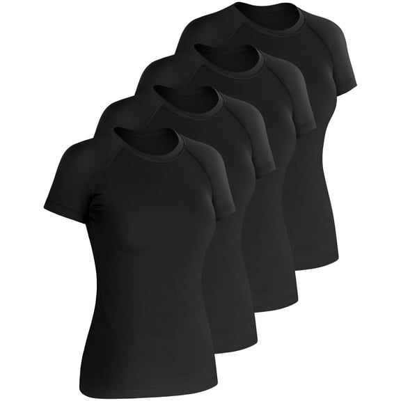 Lsupdaol 1 Pack Women's Compression Shirts Short Sleeve Workout Tops Running Athletic Yoga T-Shirt for Gym Sports Gear Quick Dry