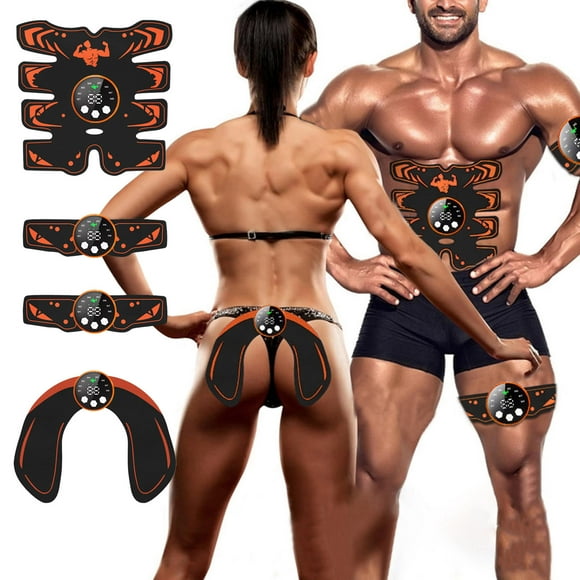 Riforla Fitness Belt Abs Stimulator Full Body Ab/Arm/ Trainer Abs Trainer Electronic Toning Belts Home Workout for Abdomen/Waist/Leg/Arm/ Fitness & Yoga Equipment Orange