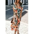 thumbnail image 4 of EASYBRAUS Women High Waist Floral Print Maxi Dress V Neck Batwing Sleeve Summer 2025 S-XXL, 4 of 6