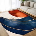 thumbnail image 4 of 5x7 Area Rugs, Navy Blue Burnt Orange Non-Skid Rubber Backing Large Rectangle Rugs - Living Room Bedroom Home Office, Modern Boho Art Geometric Indoor Floor Mat Carpets Washable Rug, 4 of 9