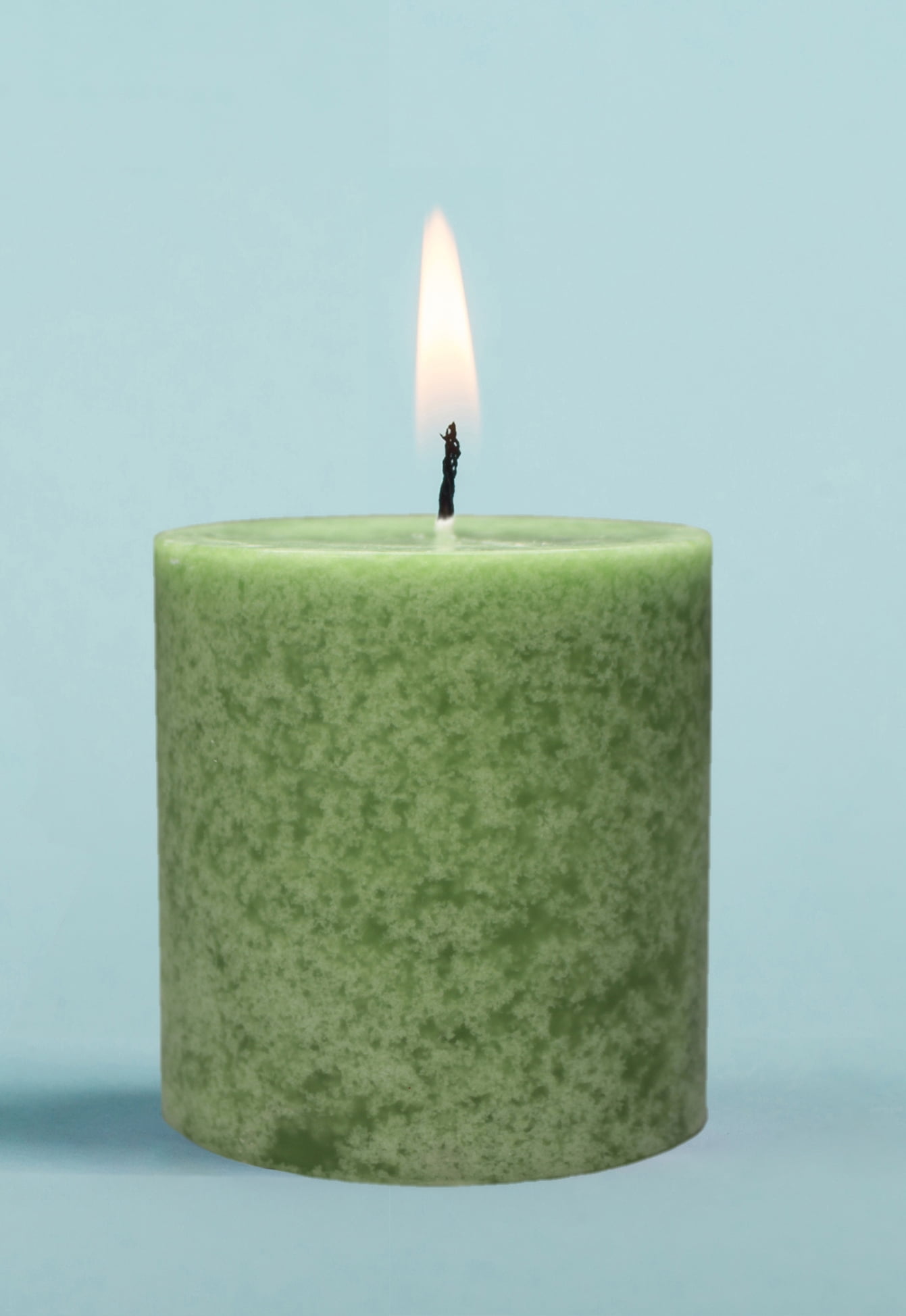 Mainstays Scented Mottled Pillar Candle, 3 x 3 inches, Green, Hidden Springs