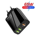 thumbnail image 3 of Cargador rápido de 5 puertos de 65 W con control de calidad 3.0, carga de pared para iPhone 13, 12 y 11, tableta, cargador rápido para móvil, enchufe UE/EE. UU., cargador USB PD., 3 of 4